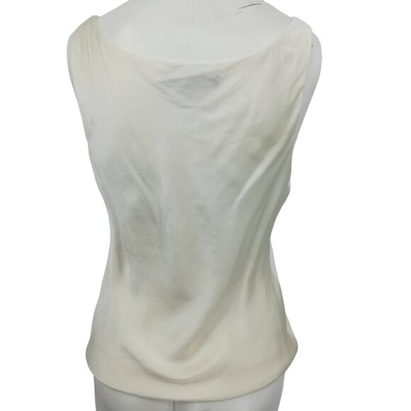 Lafayette 148 100% Silk Winter White Sleeveless Lined Blouse Top Size 4 Scoop - Picture 7 of 10